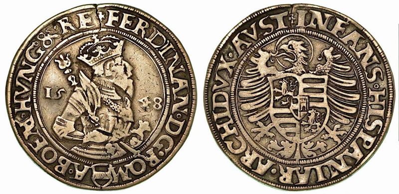 AUSTRIA - JOACHIMSTHAL. Ferdinand I, 1503-1564. Thaler 1548.  - Asta Numismatica - Cambi Casa d'Aste
