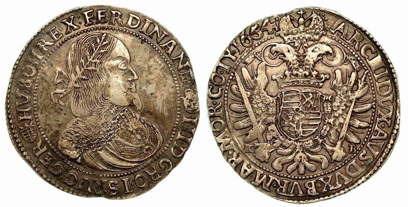 UNGHERIA. Ferdinand III, 1637-1657. Thaler 1654.  - Asta Numismatica - Cambi Casa d'Aste