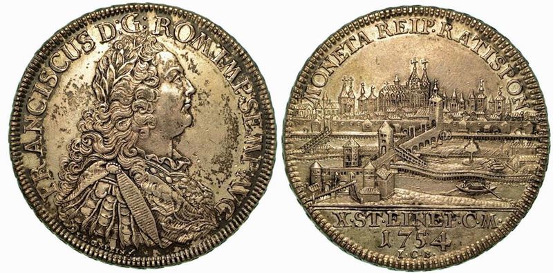 GERMANIA - REGENSBURG. Franz I, 1745-1765. Thaler 1754.  - Auction Numismatics - Cambi Casa d'Aste