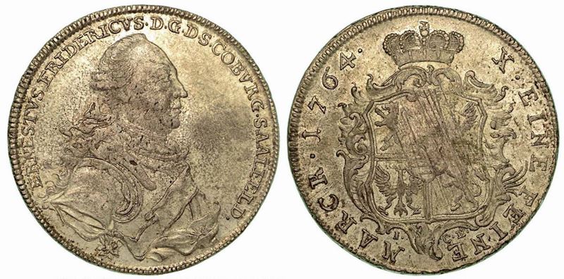 GERMANIA - SAXE - SAALFELD. Ernst Friedrich, 1764-1800. Thaler 1764.  - Auction Numismatics - Cambi Casa d'Aste