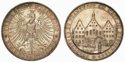 Germania - Frankfurt Am Main. Free City. Thaler 1863.