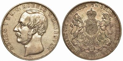 Germania - Hannover. Georg V. 1851-1866. 2 Thaler 1855.