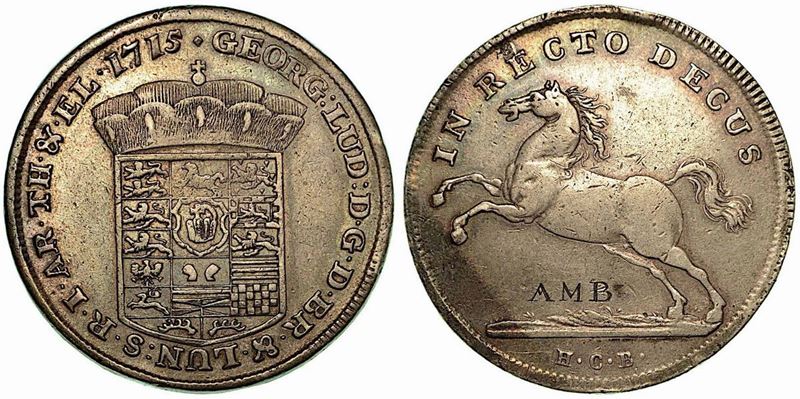 GERMANIA - BRUNSWICK - LUNEBURG - CALENBERG - HANNOVER. Thaler 1715.  - Auction Numismatics - Cambi Casa d'Aste