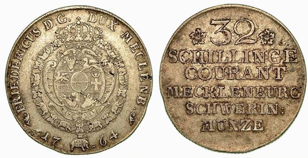 GERMANIA - MECKLENBURG - SCHWERIN Friedrich II, 1756-1785. 32 Schilling 1764.