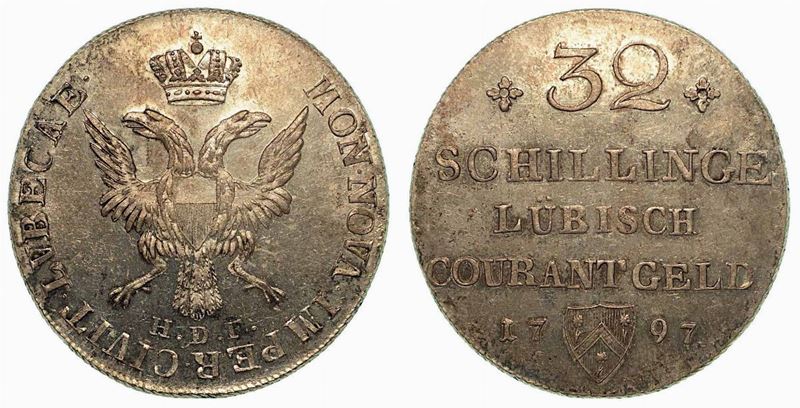 GERMANIA - LUBECK. Friedrich II, 1756-1785. 32 Schilling 1797.  - Asta Numismatica - Cambi Casa d'Aste