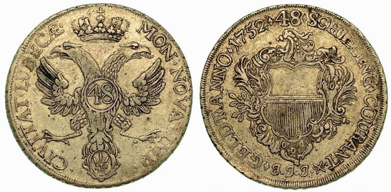 GERMANIA - LUBECK. Lubecca Stadt Thaler (48 Schilling) 1752.  - Auction Numismatics - Cambi Casa d'Aste