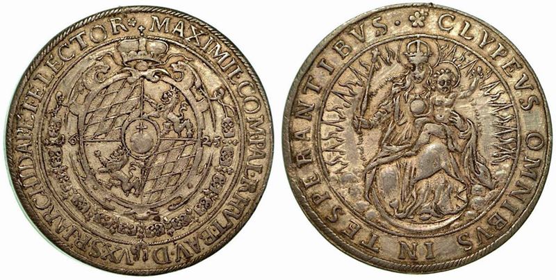 GERMANIA - BAVIERA. Maximilian I, 1598-1651. Thaler 1625.  - Auction Numismatics - Cambi Casa d'Aste