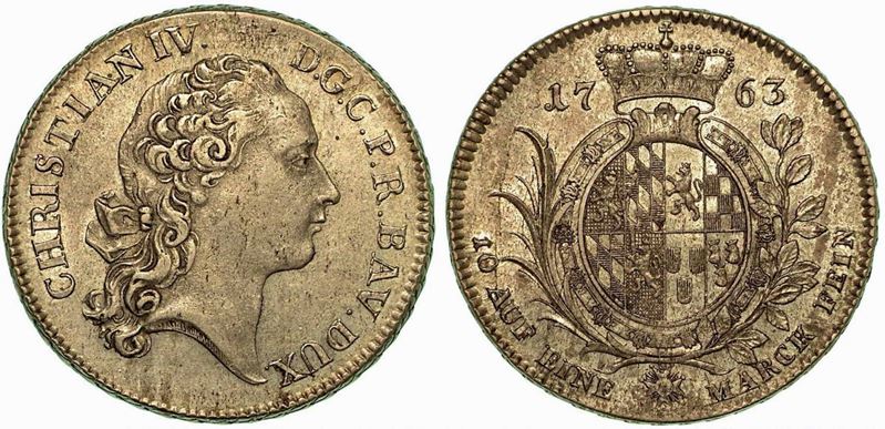 GERMANIA - PFALZ - BIRKENFELD - ZWEIBRUCKEN. Christian IV, 1735-1775. Thaler 1763.  - Auction Numismatics - Cambi Casa d'Aste