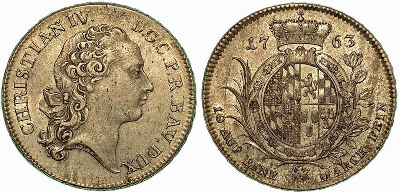 GERMANIA - PFALZ - BIRKENFELD - ZWEIBRUCKEN. Christian IV, 1735-1775. Thaler 1763.  - Asta Numismatica - Cambi Casa d'Aste