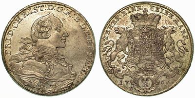 Germania - Brandeburgo - Bayereuth. Christian Friedrich Karl Alexander, 1757-1791. Thaler 1766.