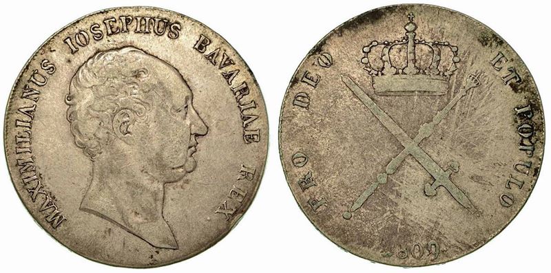 GERMANIA - BAVIERA. Maximilian IV Joseph, 1756–1825. Thaler 1809.  - Asta Numismatica - Cambi Casa d'Aste
