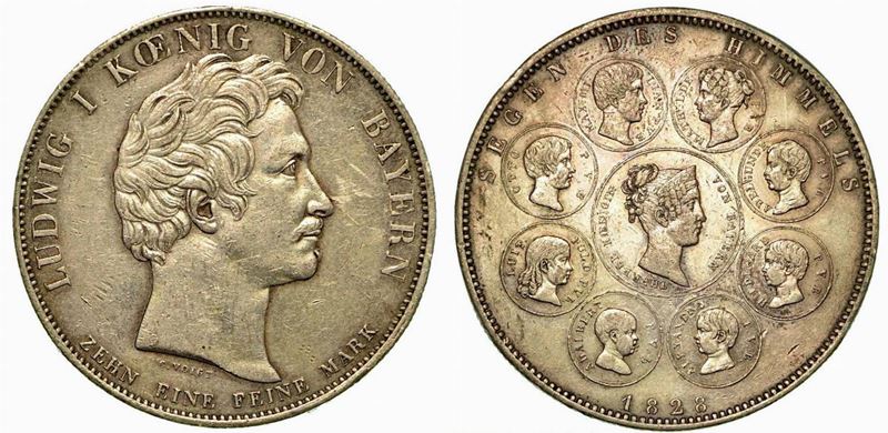 GERMANIA - BAVIERA. Ludwig I, 1825 - 1848. Thaler 1828.  - Auction Numismatics - Cambi Casa d'Aste