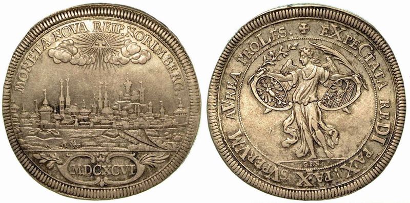 GERMANIA - NURNBERG. Thaler 1696.  - Auction Numismatics - Cambi Casa d'Aste