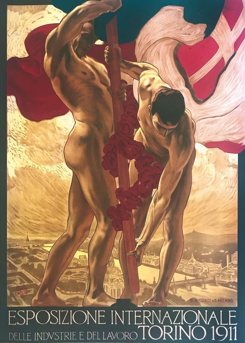 Leopoldo Metlicovitz (1868-1942) ESPOSIZIONE INTERNAZIONALE DELLE INDUSTRIE E DEL LAVORO   TORINO 1911  - Auction Vintage Posters - Cambi Casa d'Aste