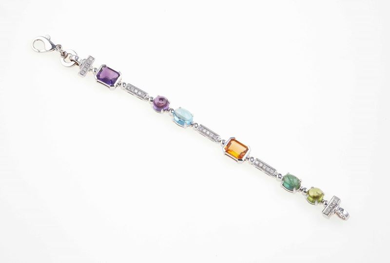 Gem-set, diamond and gold bracelet  - Auction Summer Jewels | Cambi Time - Cambi Casa d'Aste