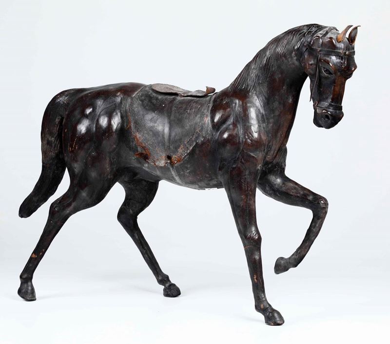 Cavallo rivestito in pelle, XIX secolo  - Auction Sculptures and Works of Art | Cambi Time - Cambi Casa d'Aste
