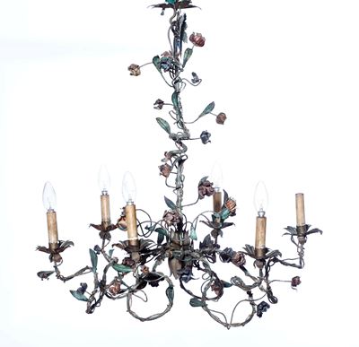 Lampadario in Metallo Dipinto, XIX Secolo