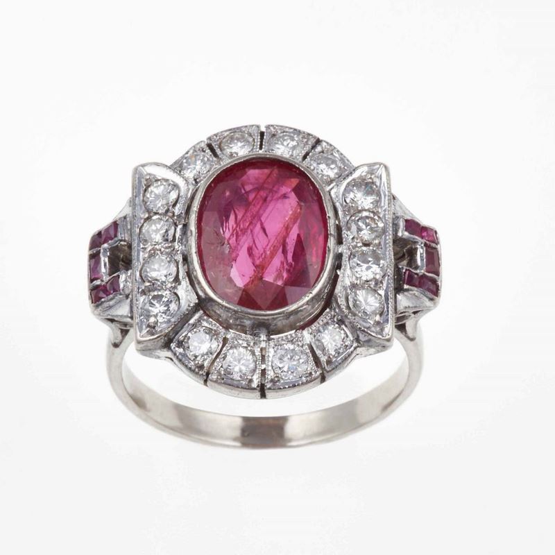Ruby and diamond ring  - Auction Fine and Coral Jewels - Cambi Casa d'Aste