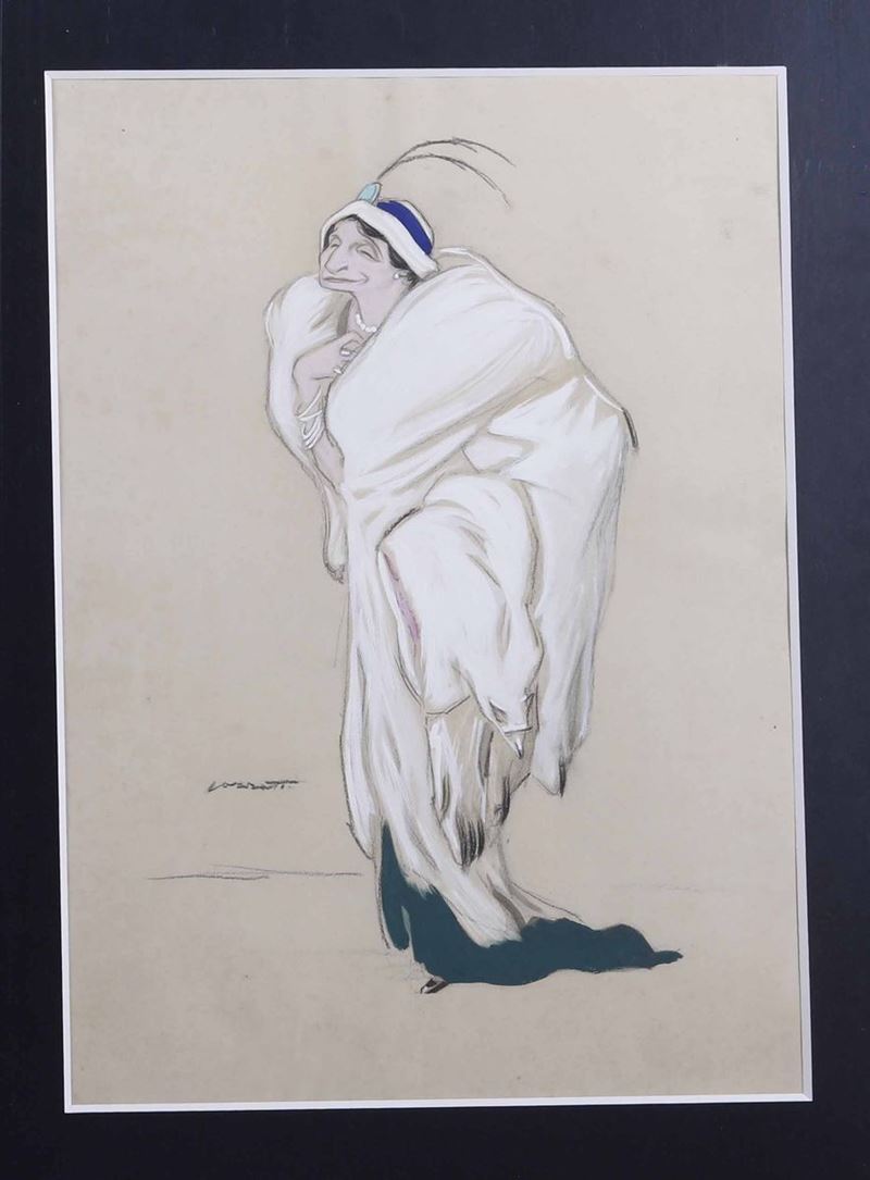 Mario Pozzati (1888-1947) Caricatura “Le divine - Emma Grammatica"  - Auction 19th-20th century paintings - Cambi Casa d'Aste