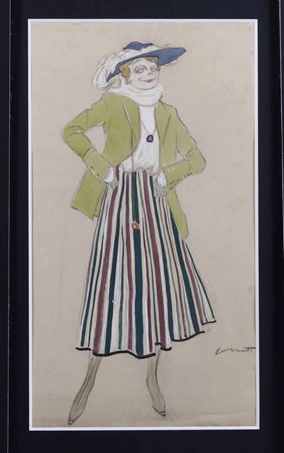 Mario Pozzati (1888-1947)caricatura "le Divine - Dina Galli"