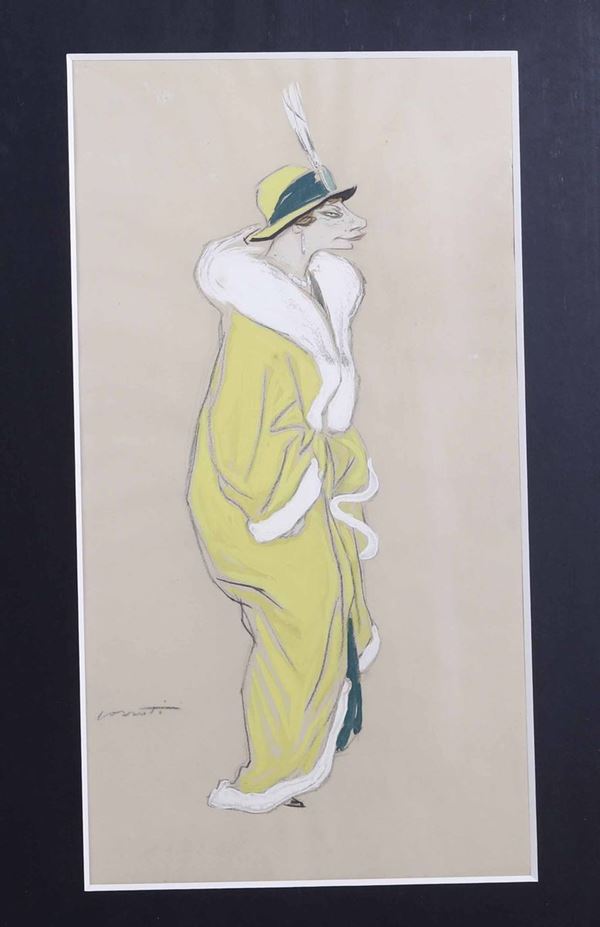 Mario Pozzati (1888-1947) Le divine - caricatura Maria Melato