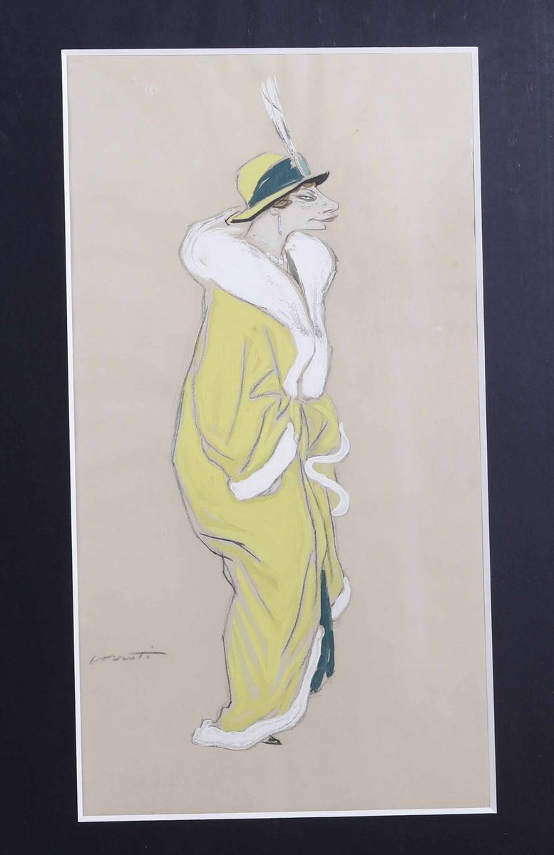 Mario Pozzati (1888-1947) Le divine - caricatura Maria Melato  - Auction 19th-20th century paintings - Cambi Casa d'Aste