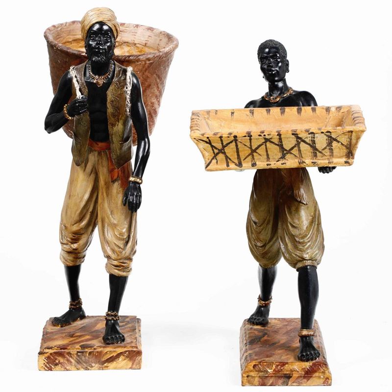 Coppia di moretti in legno. XIX-XX secolo  - Auction Sculptures and Works of Art | Cambi Time - Cambi Casa d'Aste