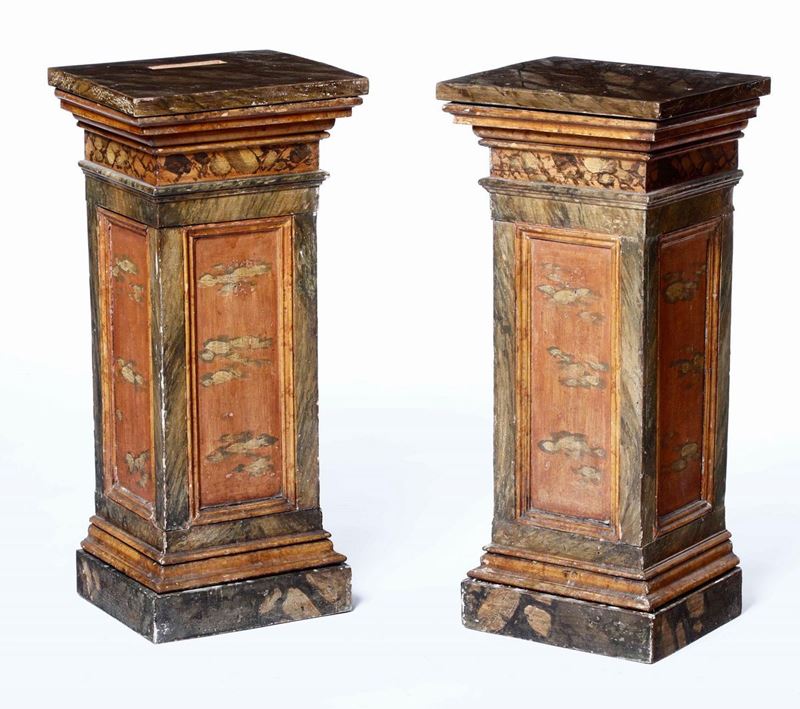 Coppia di basi in legno  - Auction Antiques | Timed Auction - Cambi Casa d'Aste