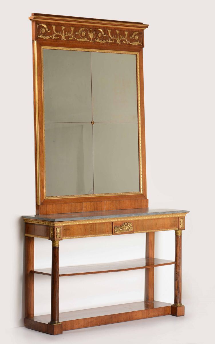 Console Impero con specchiera  - Auction Antiques | Timed Auction - Cambi Casa d'Aste