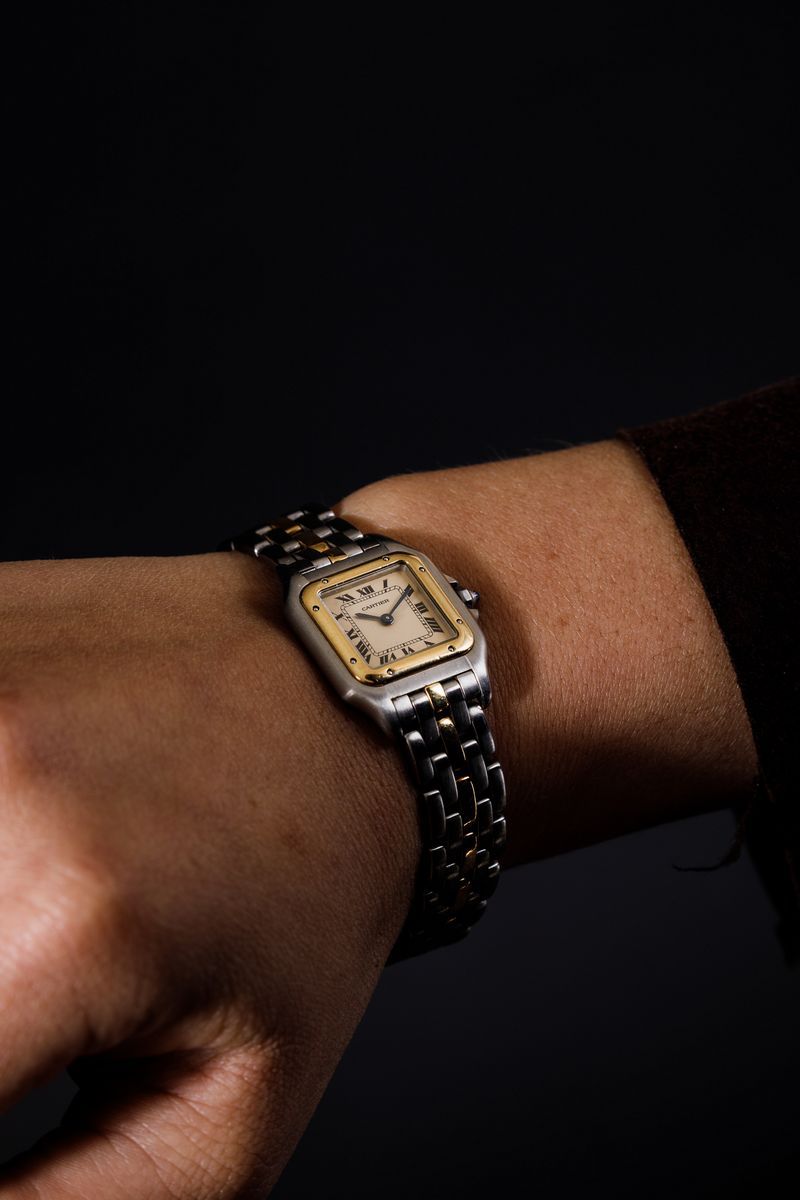 Cartier - Panthere Lady Acciaio e Oro al Quarzo, Monofilo D'oro.
