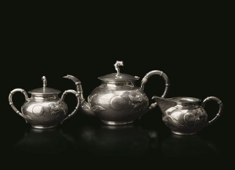 A silver tea set, China, Qing Dynasty  - Auction Fine Chinese Works of Art - Cambi Casa d'Aste