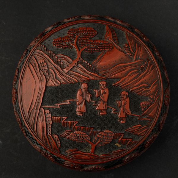 A lacquer box, China, Qing Dynasty, 1800s
