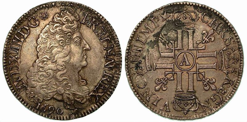FRANCIA. Louis XIV, 1643-1715. Ecu 1690 A.  - Auction Numismatics - Cambi Casa d'Aste