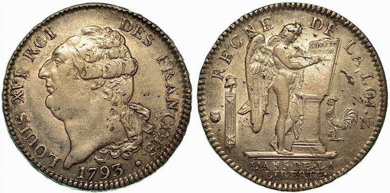 FRANCIA. Louis XVI, 1774-1793. Ecu 1793.  - Auction Numismatics - Cambi Casa d'Aste
