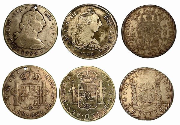 SPAGNA. Lotto di tre monete.