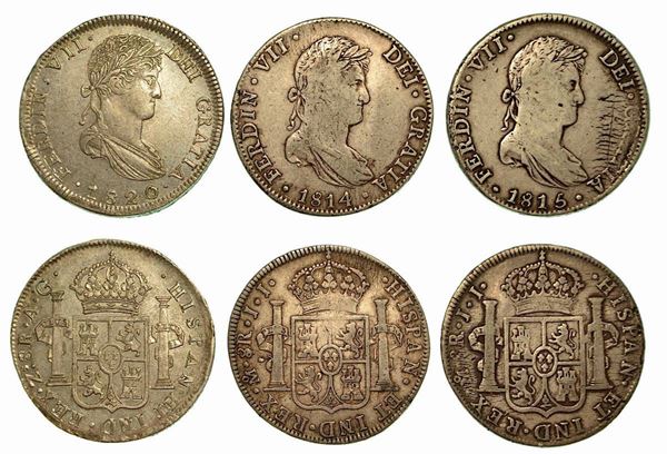 SPAGNA. Lotto di tre monete.