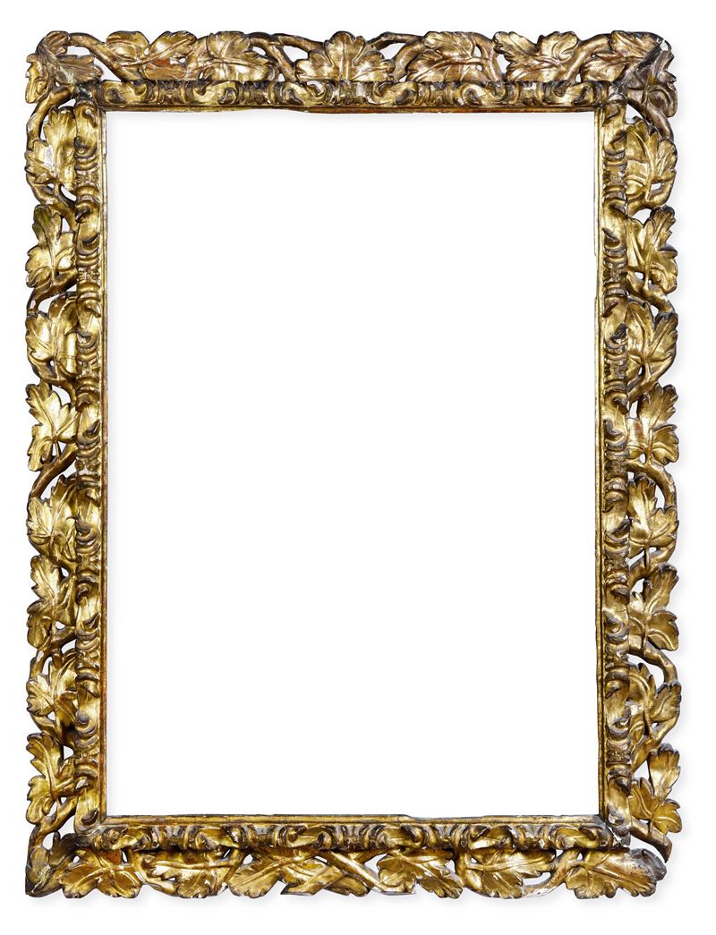 Specchiera con cornice in legno intagliato e dorato, XIX secolo  - Auction Antiques | Time Auction - Cambi Casa d'Aste