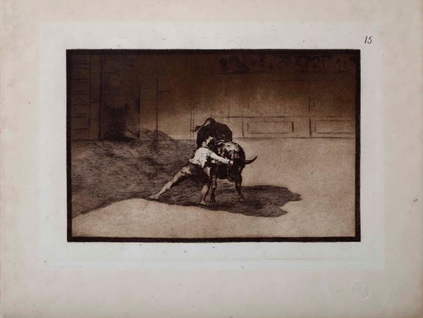 Francisco Goya - Goya Francisco  (Fuendetodos, 1746 – Bordeaux, 1828) El famoso Martincho poniendo banderillas al quiebro