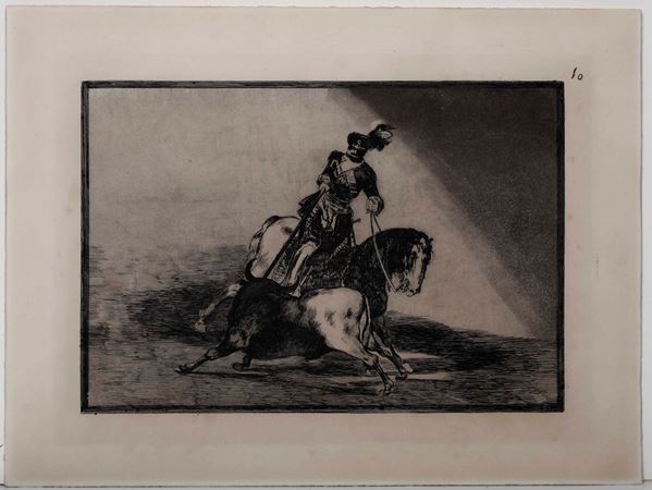 Francisco Goya - Goya Francisco  (Fuendetodos, 1746 – Bordeaux, 1828) Carlos V lanceando un toro en la plaza de Valladolid