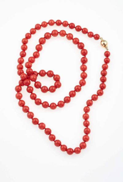 Collana con Boules di Corallo