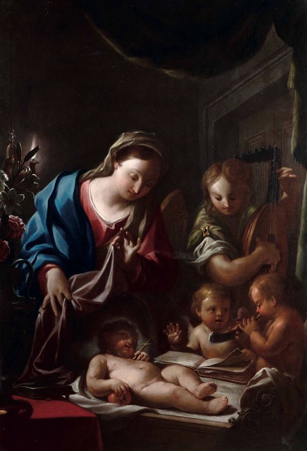 Francesco Trevisani (Capodistria 1656 - Roma 1746), attribuito a Adorazione del Bambino
