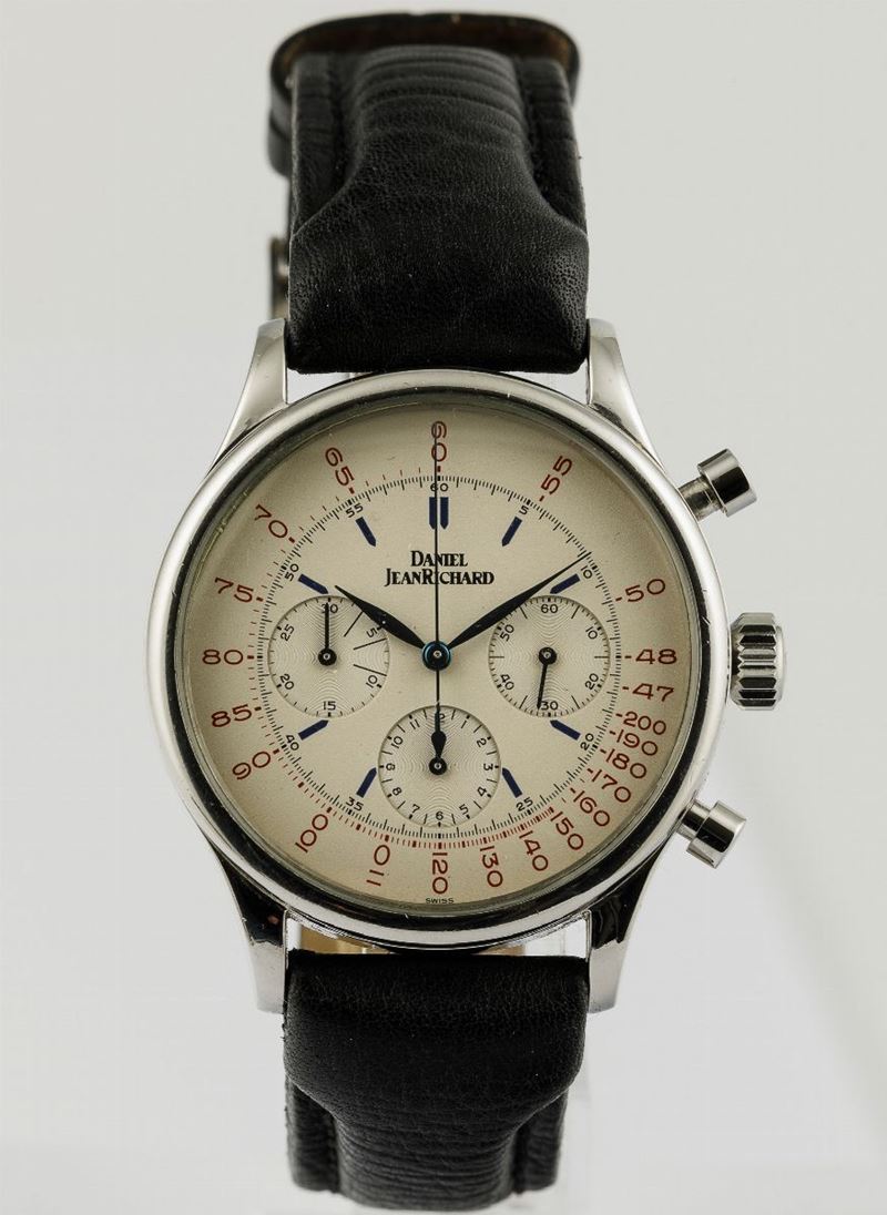 DANIEL JEAN RICHARD - Cronografo automatico tre contatori in acciaio con tasti a pompa e cassa a vite  - Auction Watches | Timed Auction - Cambi Casa d'Aste