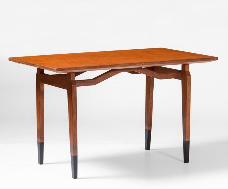 Tavolo rettangolare con struttura, sostegni e piano in legno.  - Auction Design Lab - Cambi Casa d'Aste