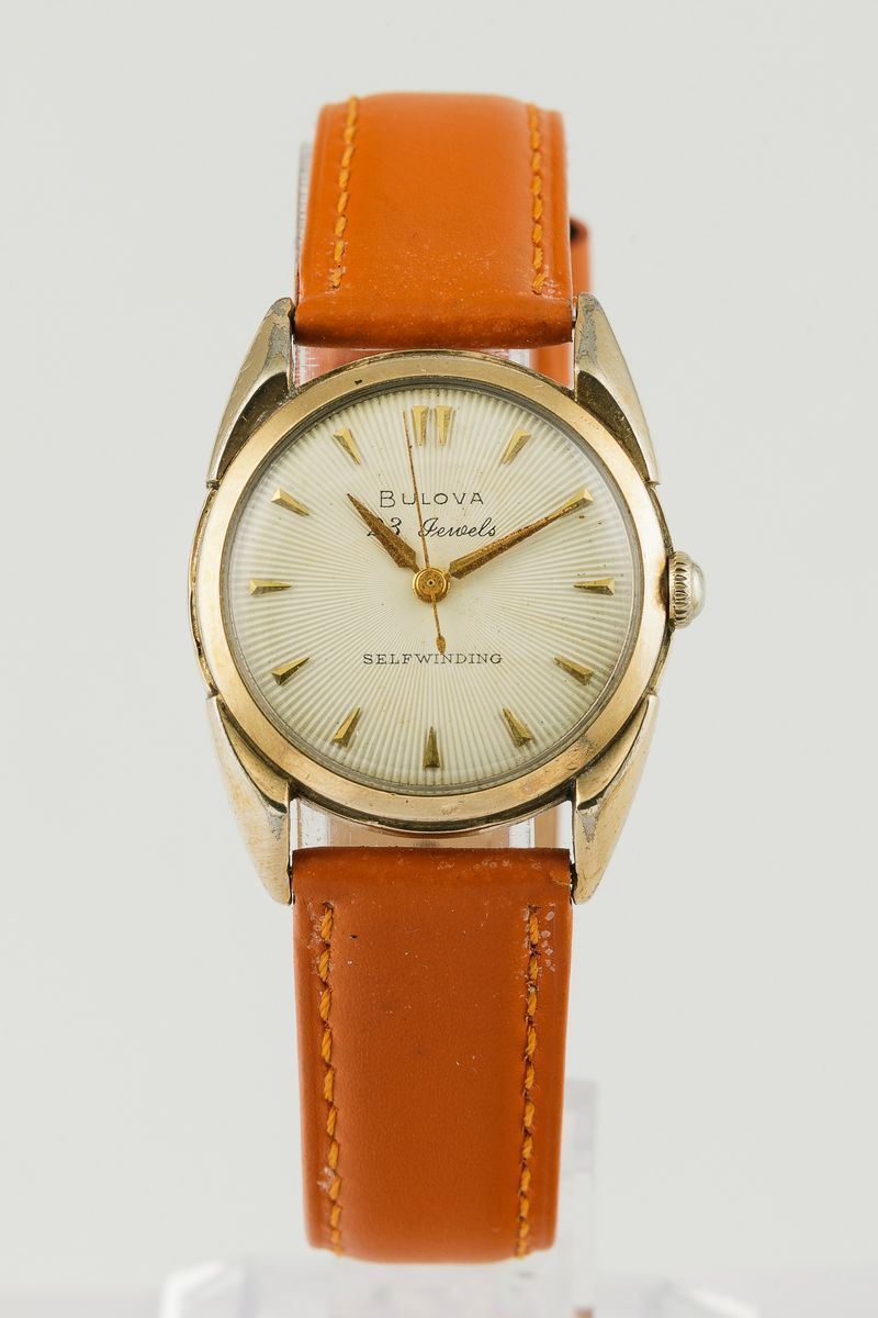 BULOVA - Orologio automatico laminato 10k "Rolled gold" con quadrante avorio lavorazione soleil  - Auction Watches | Timed Auction - Cambi Casa d'Aste