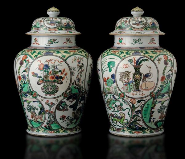 Two porcelain potiches, France, 1800s