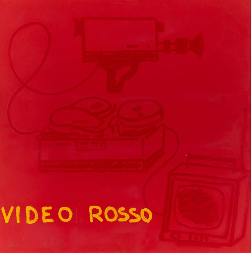 Aldo Mondino : Video rosso  - serigrafia a colori su carta - Asta Modern & Contemporary - Cambi Casa d'Aste