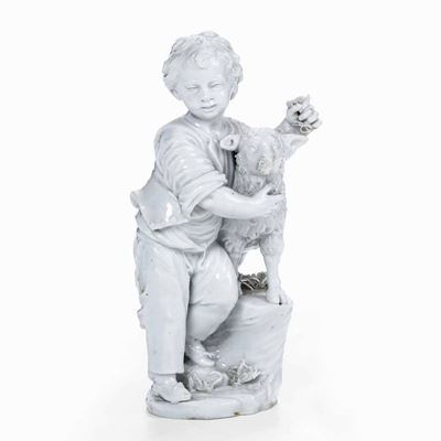 Figurina di Fanciullo con Agnello Venezia, Manifattura Cozzi, 1780 Circa