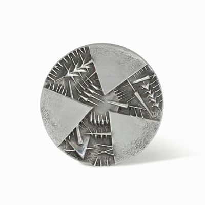 Incisore Arnaldo Pomodoro Medaglia Commemorativa Centenario della Banca Italia Argento Fuso Itali...