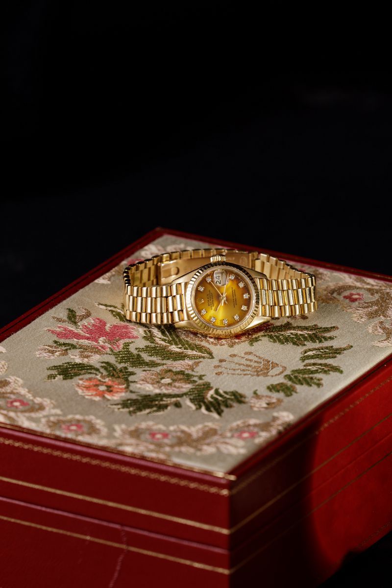 Rolex - Datejust Lady President, Quadrante Champagne Indici Brillanti, 1992. con Scatola e Garanz...