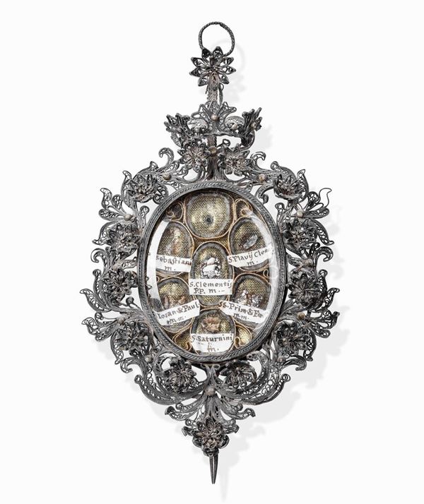 Cornice Filigrana d'argento Arte italiana del XVIII secolo
